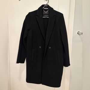 J.Crew Italian Boiled Wool Black Coat DAPHNE
